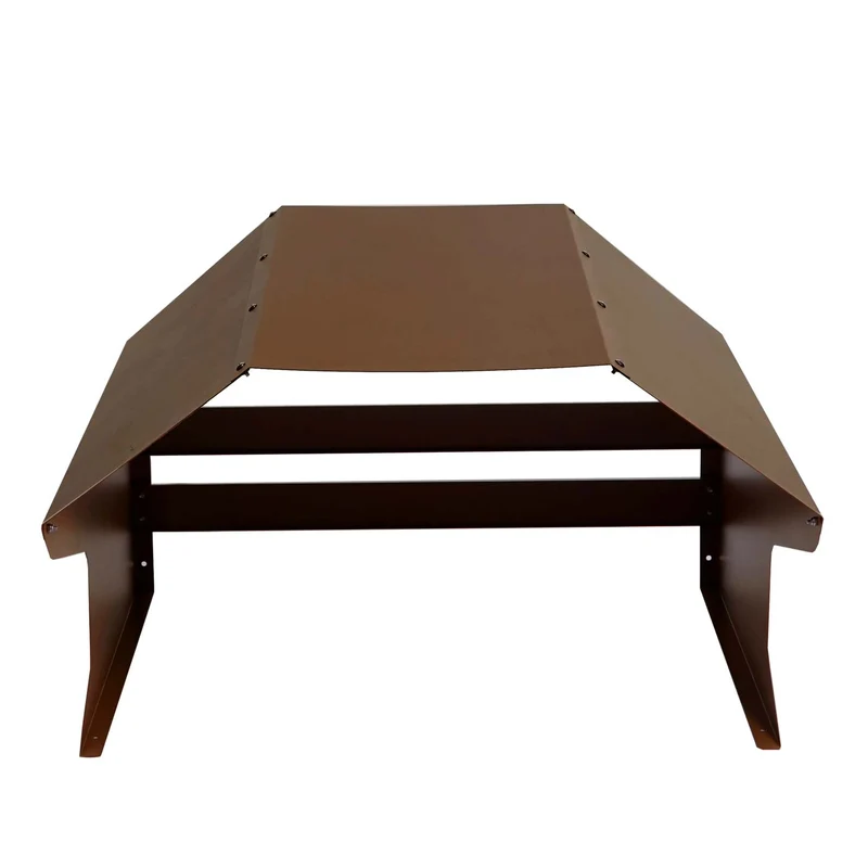 Abri de jardin pour robot tondeuse extérieur 40 x 59 x 69 cm protection intempéries design moderne en métal marron 04_0010376