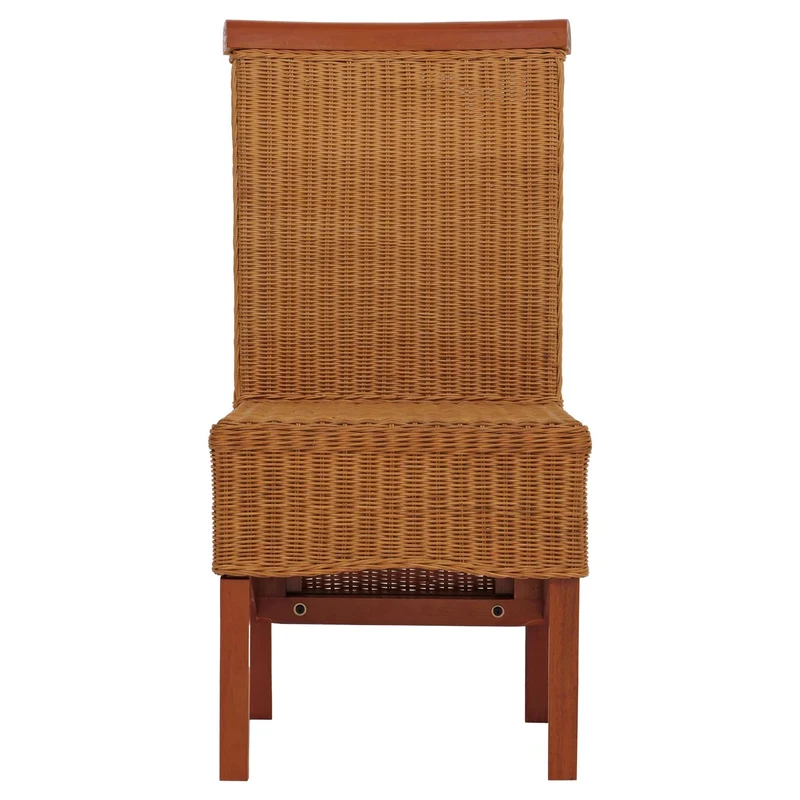 Lot de 2 chaises de salle à manger en rotin en bois d’acajou rotin naturel 04_0011527