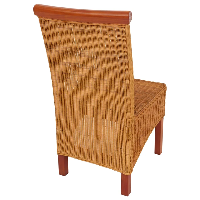 Lot de 2 chaises de salle à manger en rotin en bois d’acajou rotin naturel 04_0011527