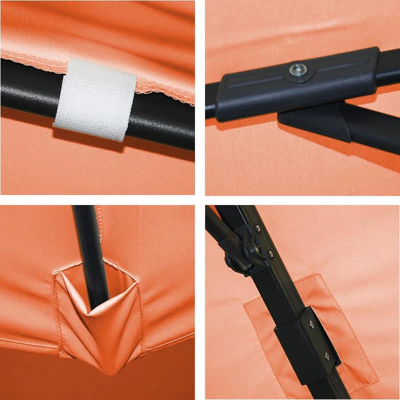 Parasol déporté inclinable 3x4 m avec pied et manivelle toile terracotta aluminium et polyester 04_0011247