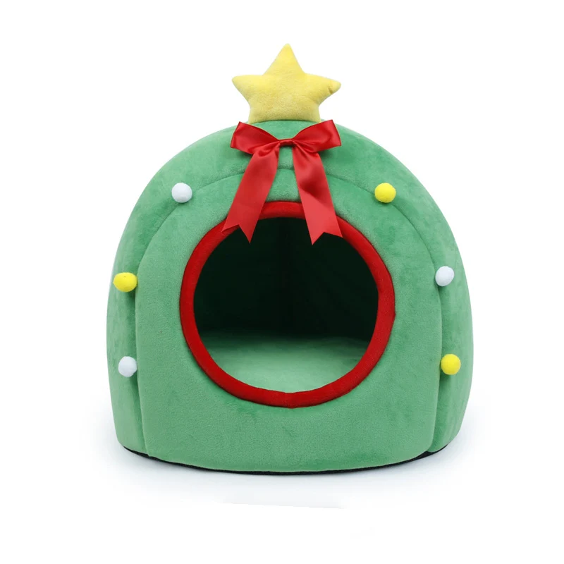 Contemporary Creative Christmas Tree Gift Box Design Crystal Velvet Pet Accent Chair Backrest Armless For Living Room
