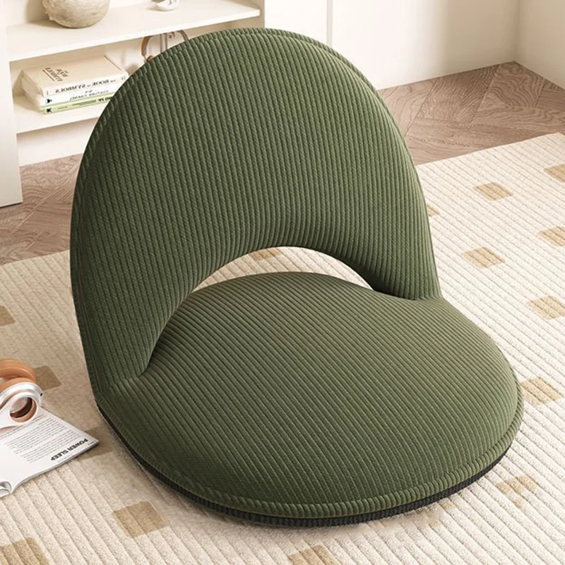 Modern Minimalist Oval Foldable Sherpa Fabric Corduroy Carbon Steel Accent Chair Backrest Armless For Living Room