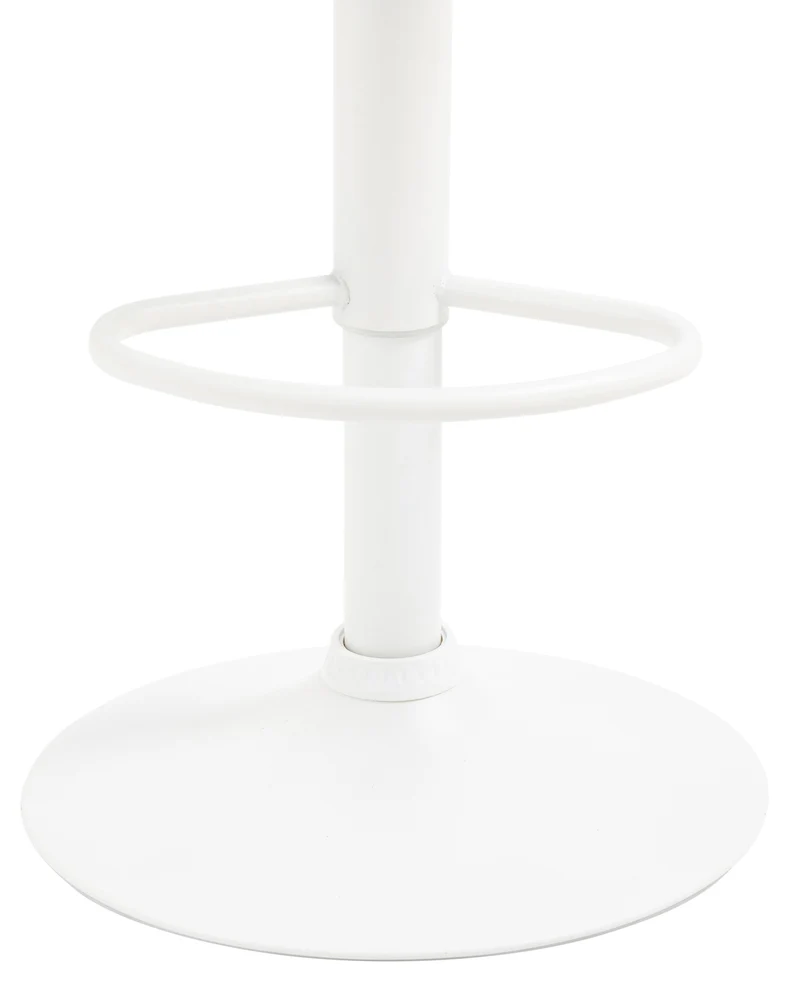 Tabouret de bar x1 en velours rembourré gris foncé base trompette métal blanc mat TDB10411