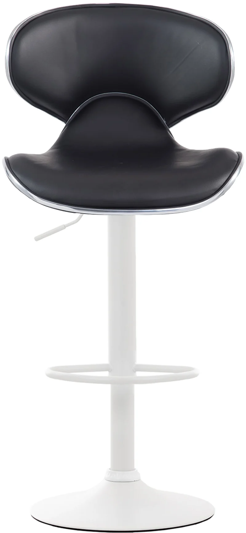 Lot de 2 tabourets de bar design contemporain pieds en métal blanc mat assise en synthétique noir 10_0000355