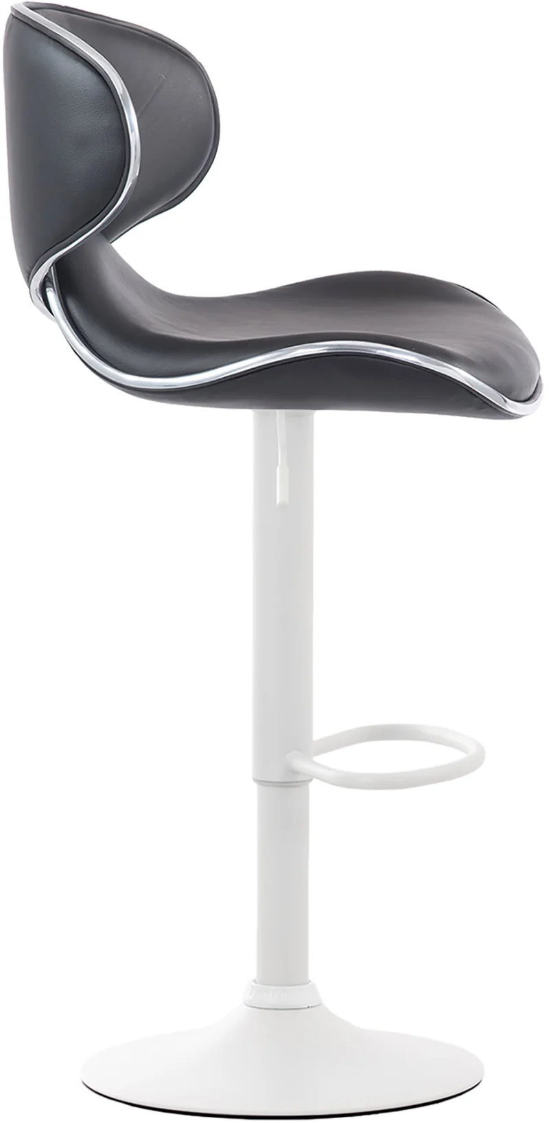 Lot de 2 tabourets de bar design contemporain pieds en métal blanc mat assise en synthétique noir 10_0000355