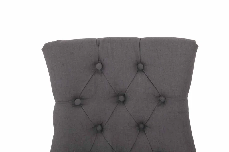 Chaise de salle à manger bureau ou coiffeuse capitonné en tissu gris foncé FAL10057