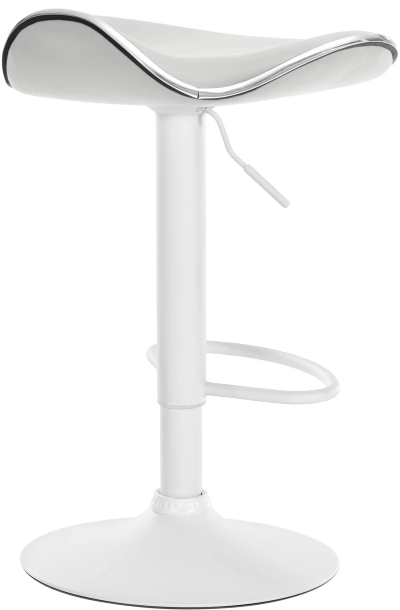 Tabouret de bar x1 assise ergonomique en PVC blanc pied en trompette en métal blanc 10_0005387