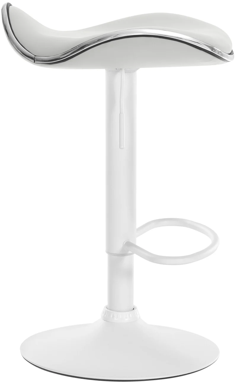 Tabouret de bar x1 assise ergonomique en PVC blanc pied en trompette en métal blanc 10_0005387