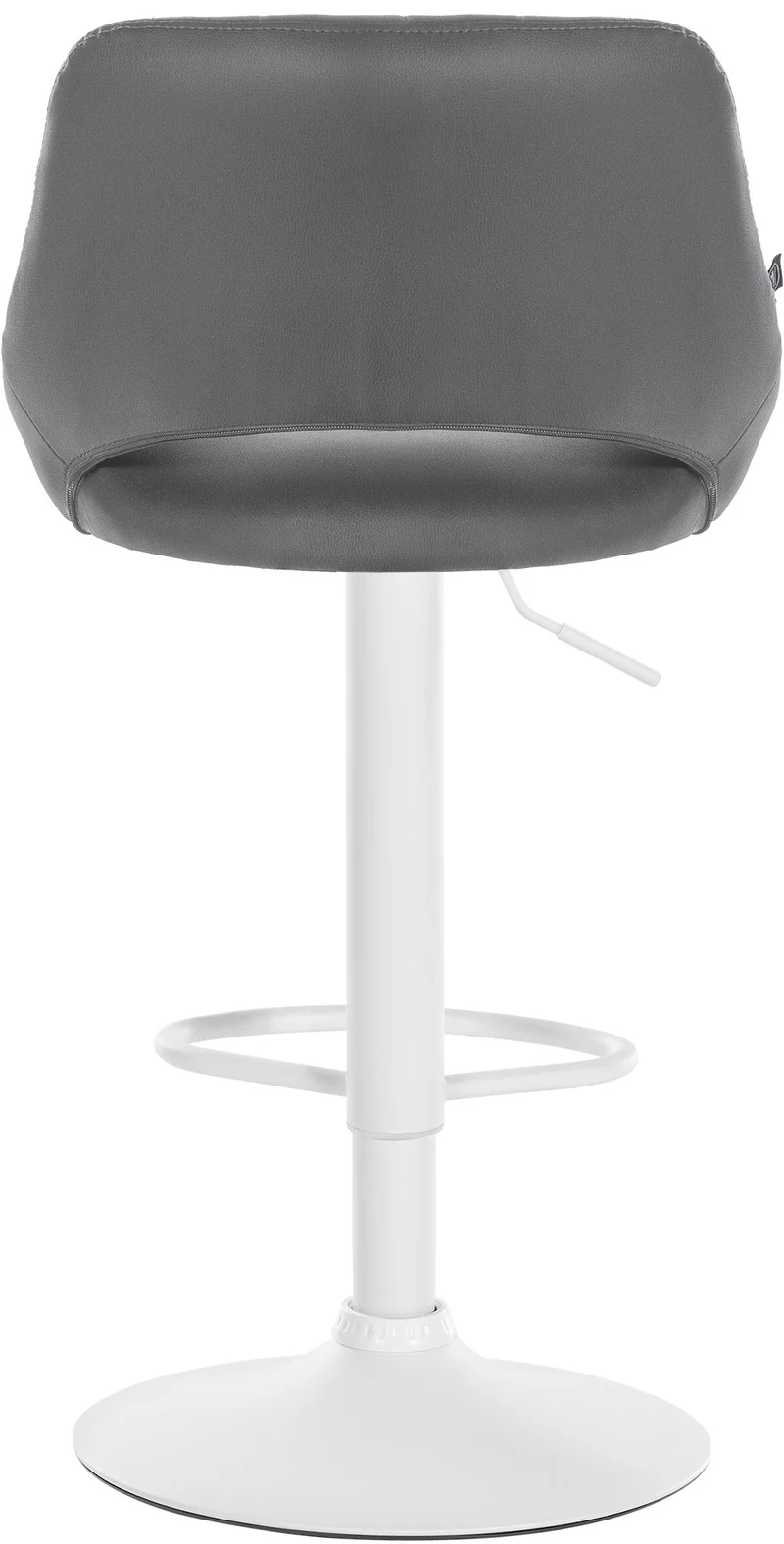 Tabouret de bar x1 avec repose-pieds pivotant et réglable en similicuir gris et métal blanc 10_0006328