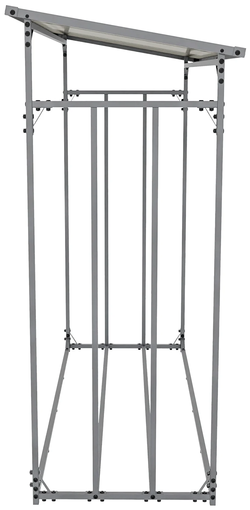 Abri à bois de chauffage en aluminium avec bâche – Support à bûches extérieur avec toit polycarbonate – 165 x 165 x 70 cm 10_0008499