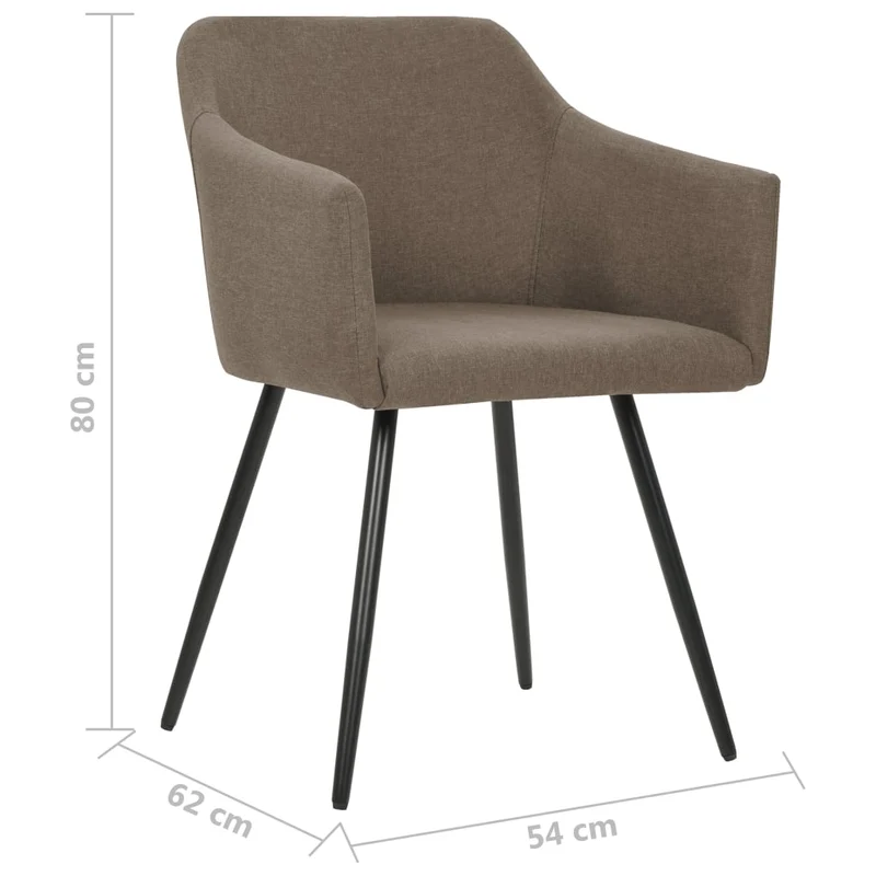Lot de 2 chaises de salle à manger cuisine confortable et moderne en tissu taupe CDS021058
