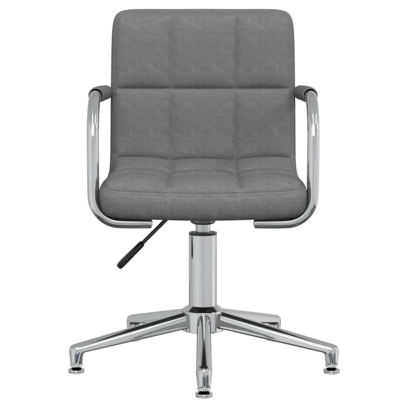 Chaise pivotante de salle à manger bureau en tissu gris cadre en acier chromé DEC025080
