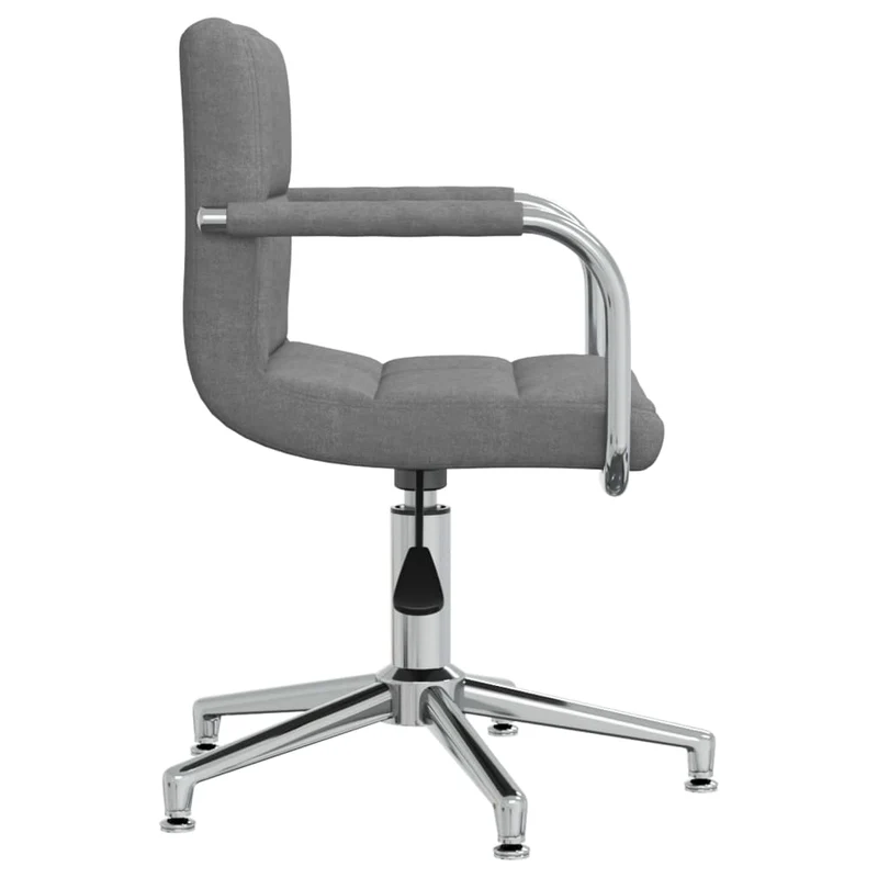 Chaise pivotante de salle à manger bureau en tissu gris cadre en acier chromé DEC025080