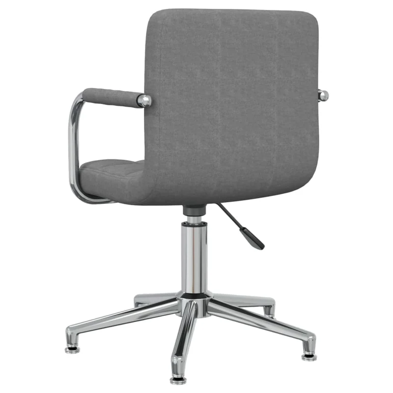 Chaise pivotante de salle à manger bureau en tissu gris cadre en acier chromé DEC025080