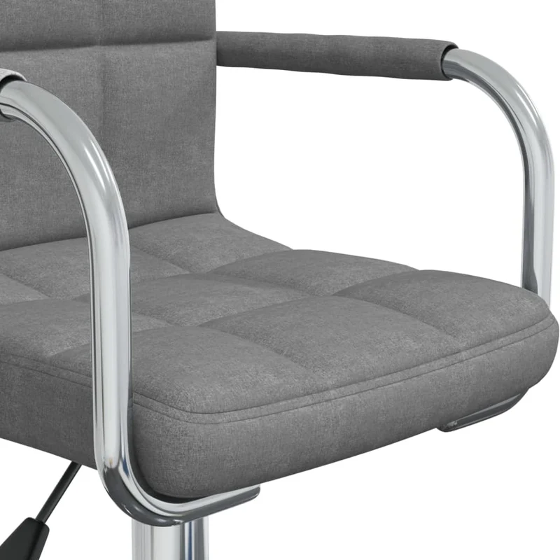 Chaise pivotante de salle à manger bureau en tissu gris cadre en acier chromé DEC025080