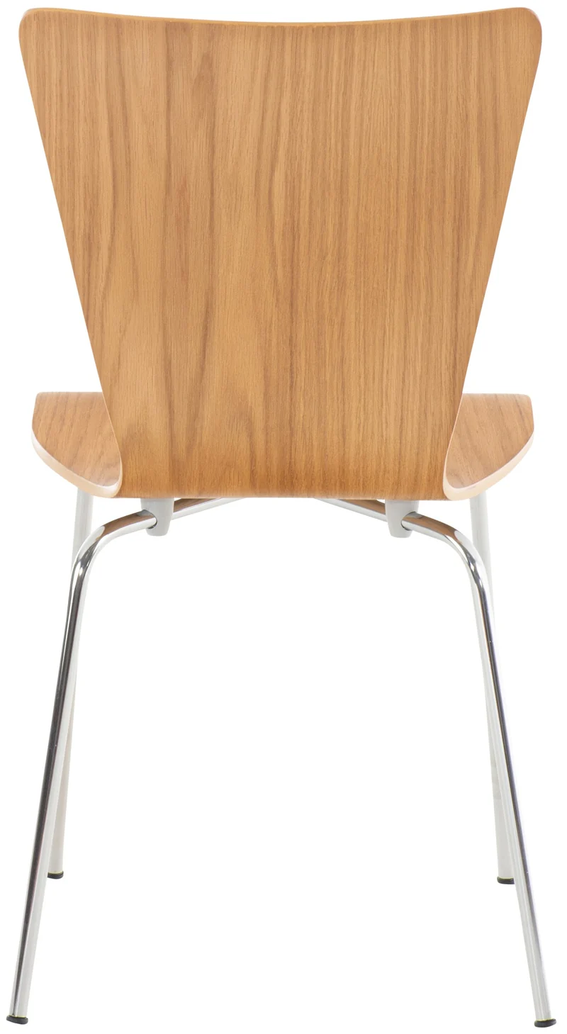 Chaise de cuisine salle à manger x1 empilable en bois chêne et structure stable à quatre pieds en métal 10_0003246
