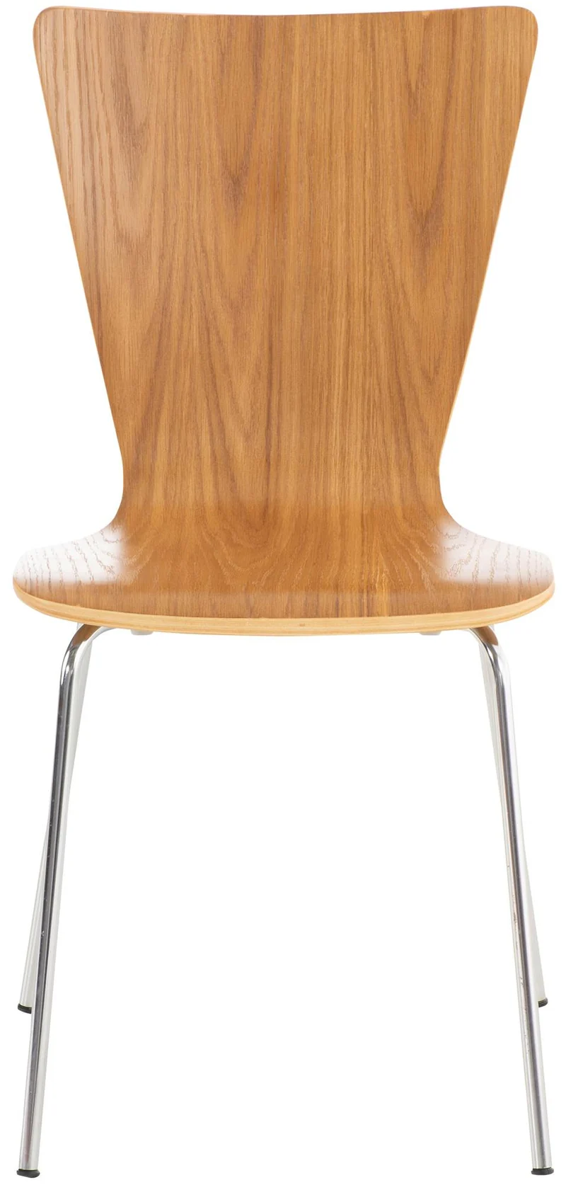 Chaise de cuisine salle à manger x1 empilable en bois chêne et structure stable à quatre pieds en métal 10_0003246