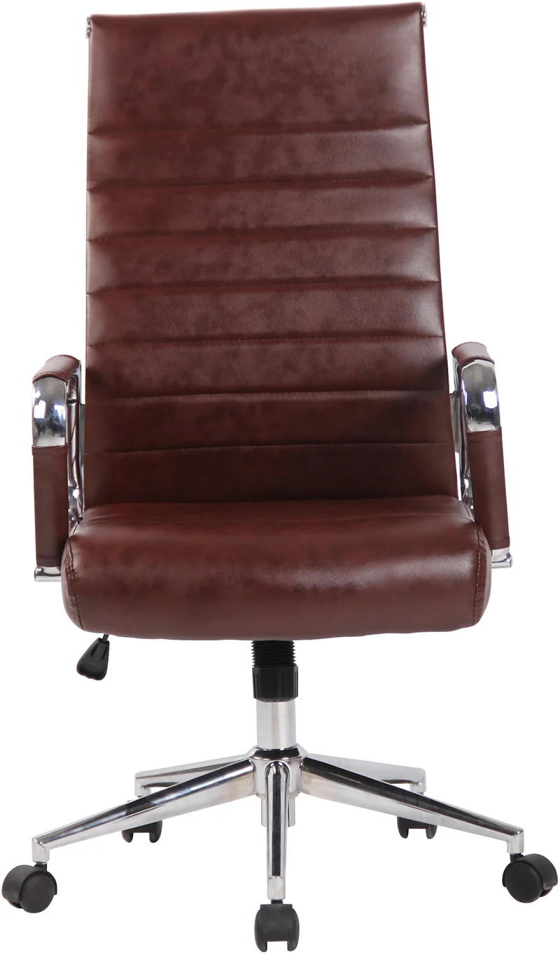 Fauteuil de bureau en synthétique bordeaux avec assise rembourrée pivotant 10_0000887