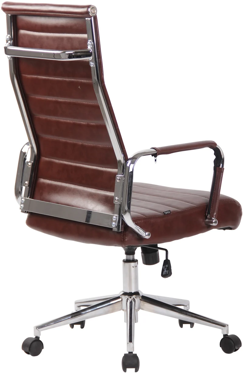 Fauteuil de bureau en synthétique bordeaux avec assise rembourrée pivotant 10_0000887