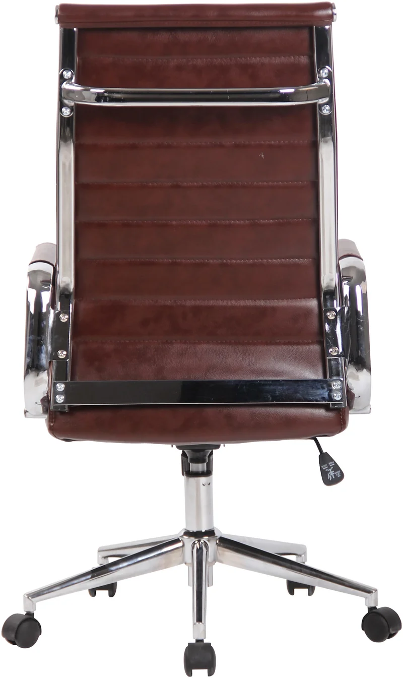 Fauteuil de bureau en synthétique bordeaux avec assise rembourrée pivotant 10_0000887