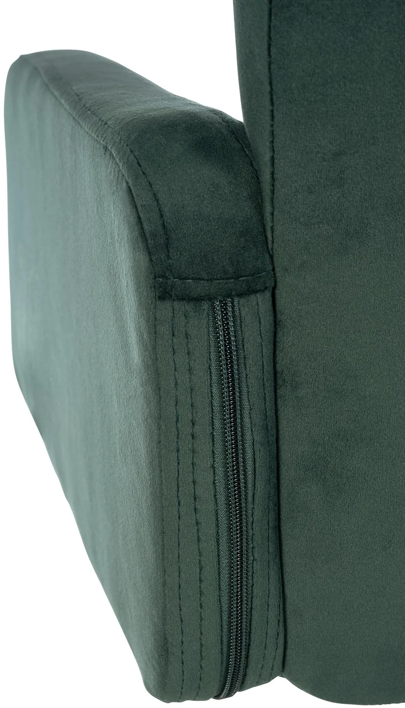 Tabouret de bar x1 avec accoudoirs et repose-pieds en velours couleur vert cadre en métal blanc 10_0006523