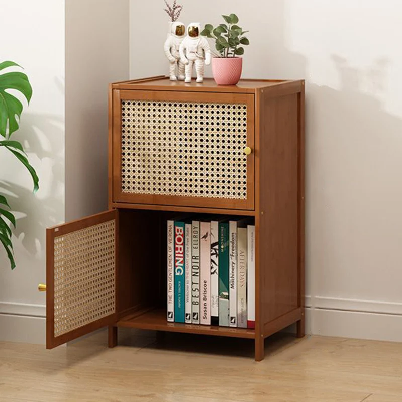 Modern Minimalist Square Bamboo MDF Plastic Rattan Weaving Storage Cabinet 2/3/4/5/6-Cabinet For Study