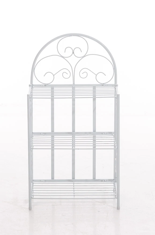 Etagère 3 étagères rangement cuisine balcon salle de bain rabattable en métal blanc 10_0003995