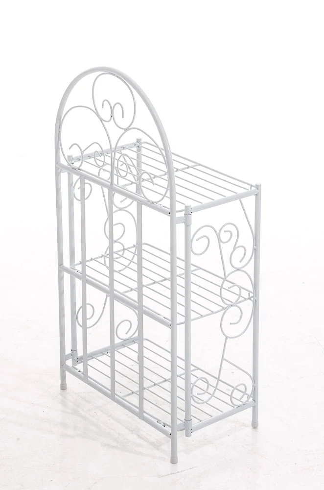 Etagère 3 étagères rangement cuisine balcon salle de bain rabattable en métal blanc 10_0003995