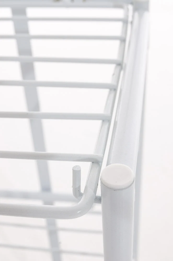 Etagère 3 étagères rangement cuisine balcon salle de bain rabattable en métal blanc 10_0003995