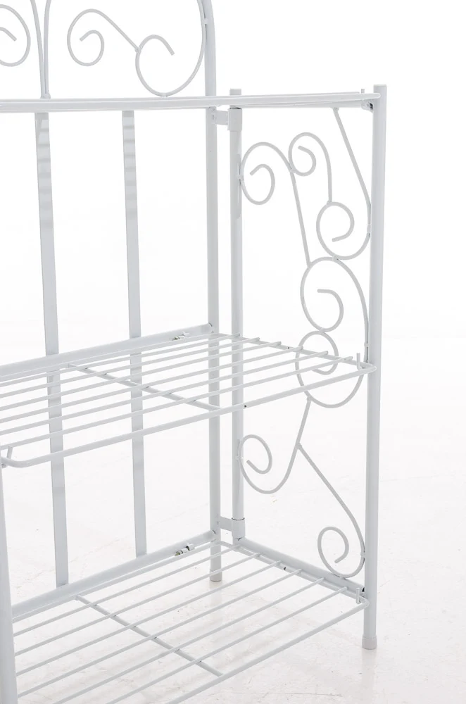 Etagère 3 étagères rangement cuisine balcon salle de bain rabattable en métal blanc 10_0003995