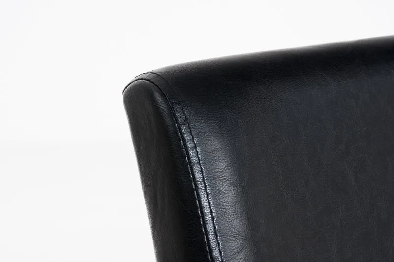 Chaise de salle à manger x1 design moderne en PVC noir et pieds en bois marron 10_0002016