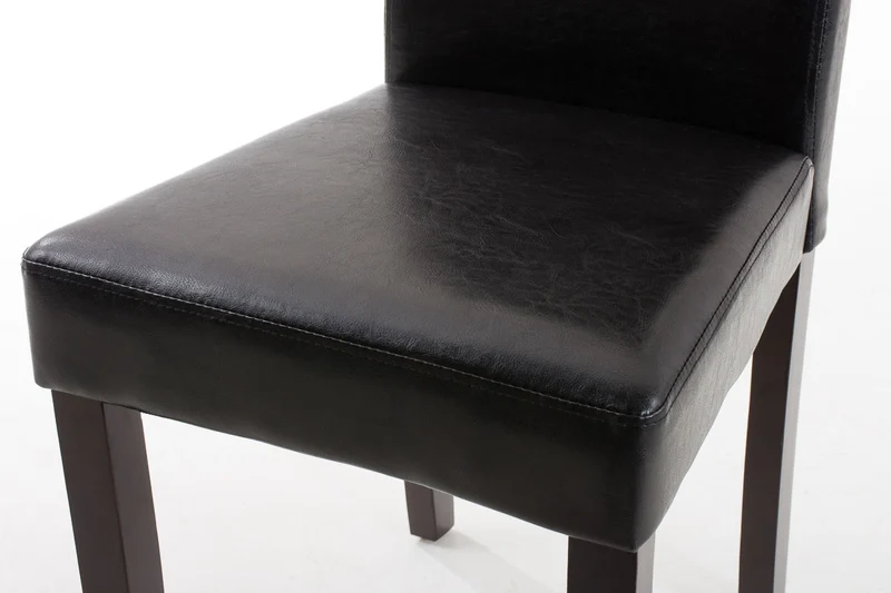 Chaise de salle à manger x1 design moderne en PVC noir et pieds en bois marron 10_0002016