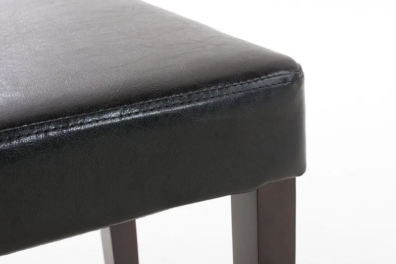 Chaise de salle à manger x1 design moderne en PVC noir et pieds en bois marron 10_0002016