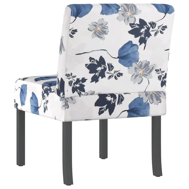 Chaise sans accoudoirs en tissu avec motif floral bleu DEC026271
