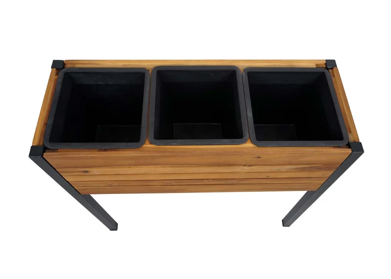 Jardinière sur pieds avec inserts amovibles 75x81x30 cm bois d’acacia aluminium marron 04_0007216