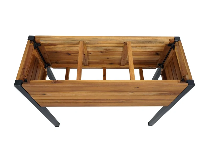 Jardinière sur pieds avec inserts amovibles 75x81x30 cm bois d’acacia aluminium marron 04_0007216