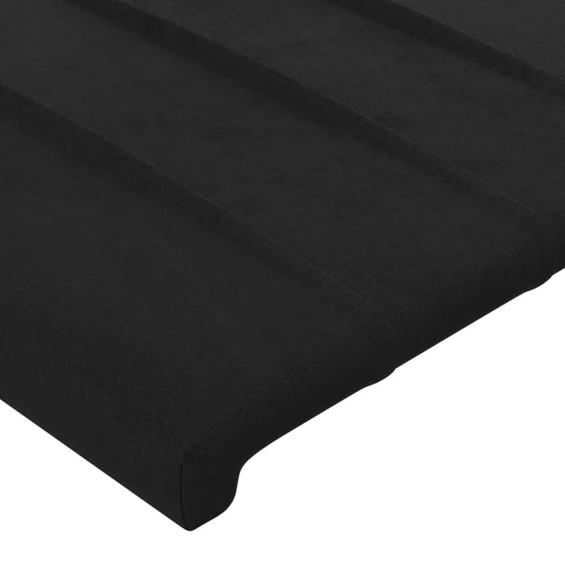 Tête de lit accessoire couchage chambre à coucher meuble avec rebord latéral 103 x 16 x 118/128 cm Tissu velours noir TDL0204628