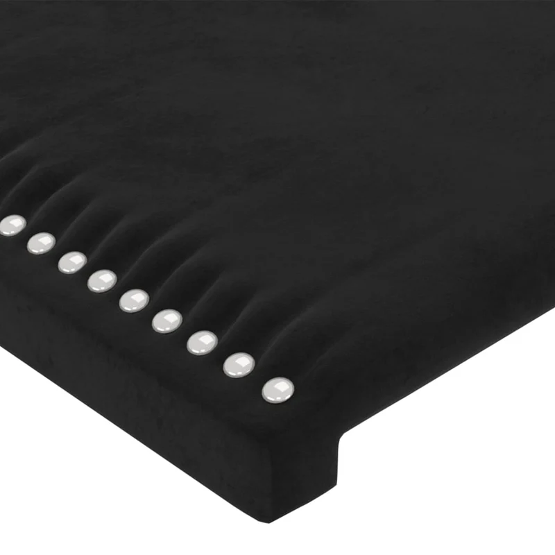 Tête de lit accessoire couchage chambre à coucher meuble avec rebord latéral 103 x 16 x 118/128 cm Tissu velours noir TDL0204627