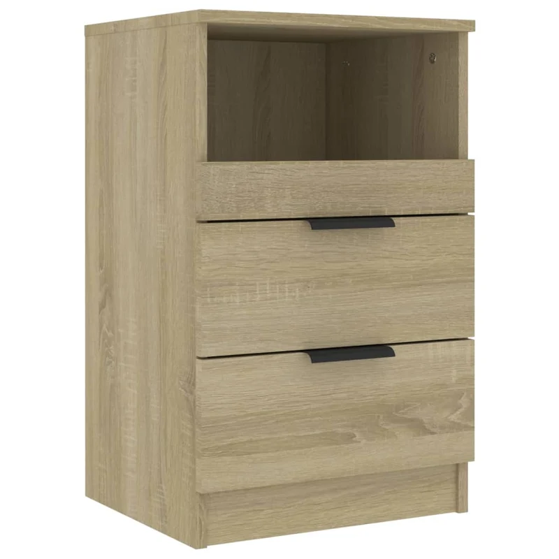 Lot de 2 tables de chevet avec tiroirs 40 x 36 x 65 cm en bois d'ingénierie couleur chêne DEC035296
