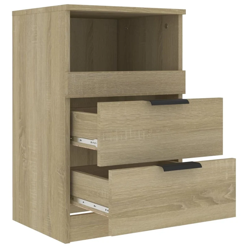 Lot de 2 tables de chevet avec tiroirs 40 x 36 x 65 cm en bois d'ingénierie couleur chêne DEC035296