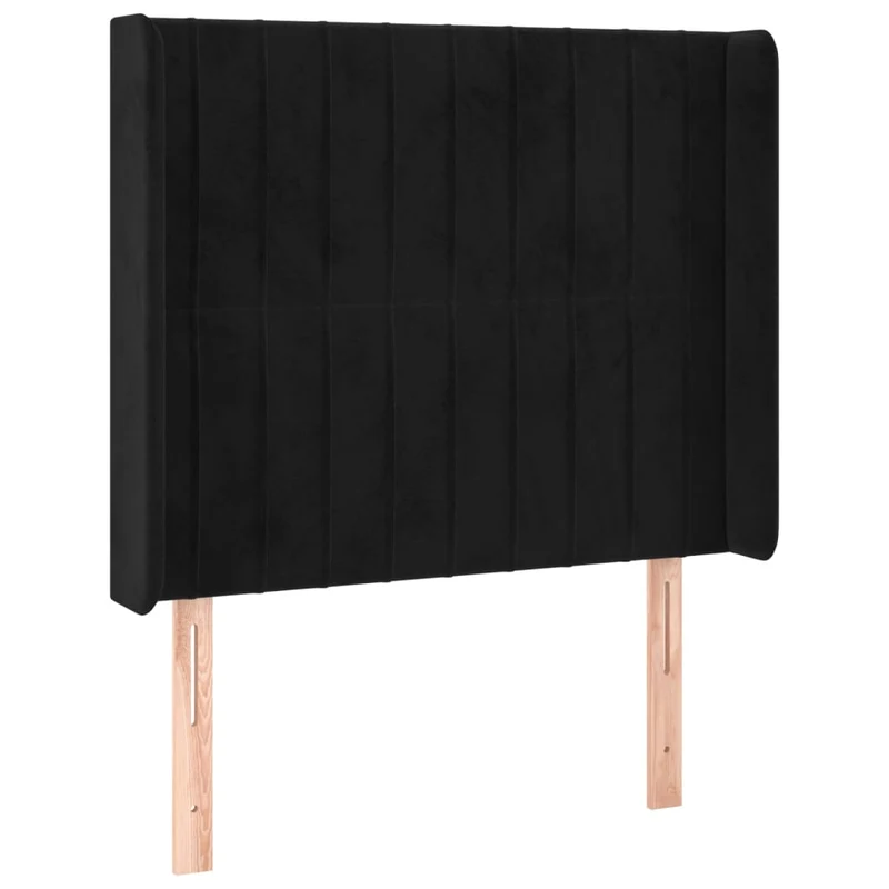 Cadre de lit LED avec sommier tête de lit matelas 100x200 cm tissu velours noir TDL0209319