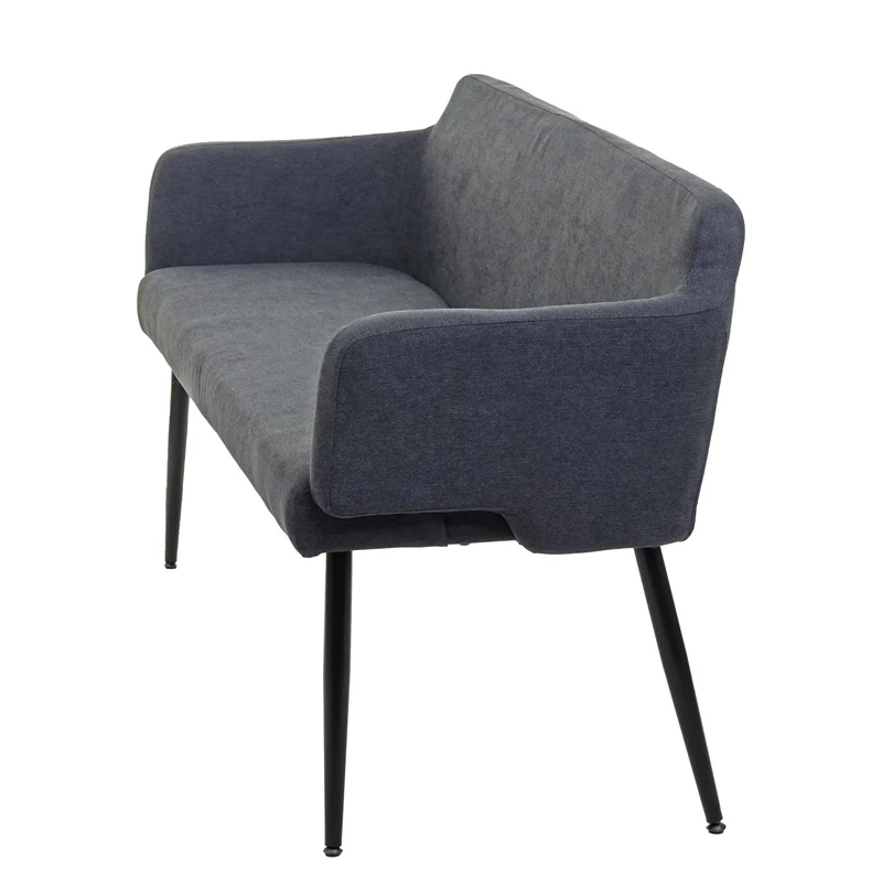 Ensemble de salle à manger 2x chaise de salle à manger et 1x banc en tissu anthracite 04_0006755