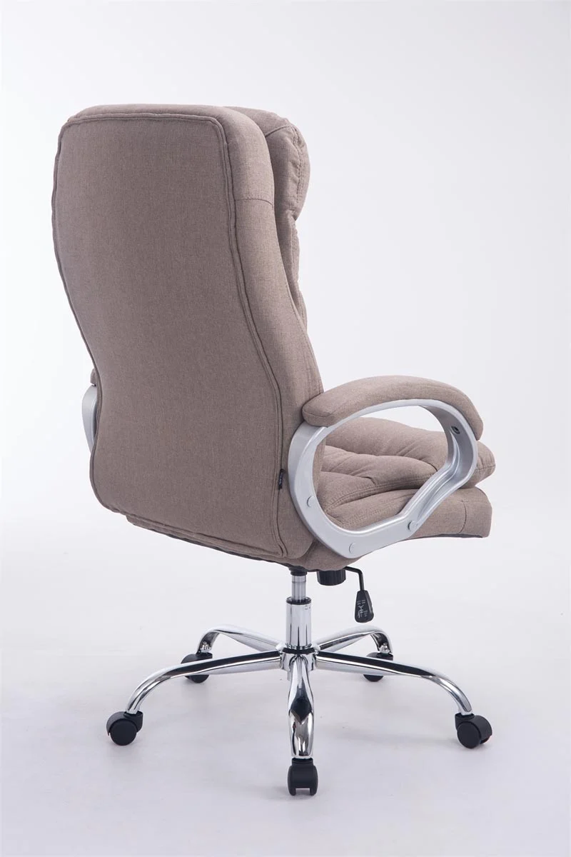 Fauteuil de bureau ergonomique et confortable jusqu'à 235 kg en tissu taupe et métal chromé 10_0002405