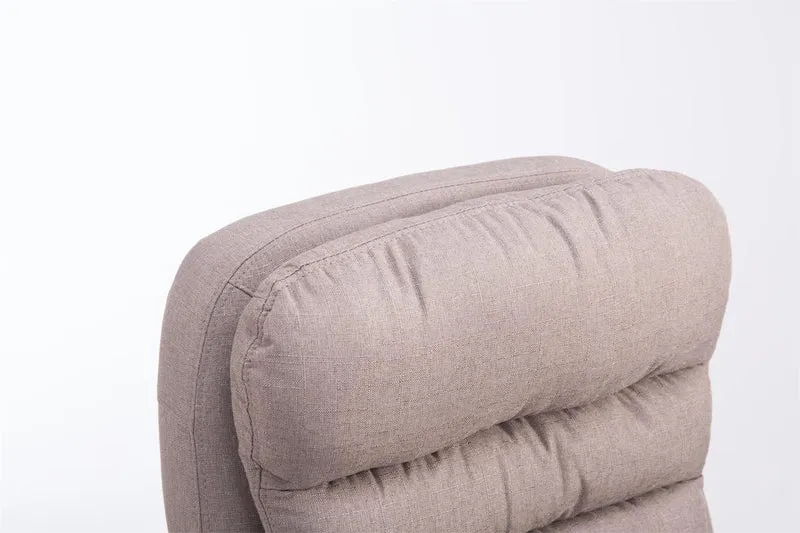 Fauteuil de bureau ergonomique et confortable jusqu'à 235 kg en tissu taupe et métal chromé 10_0002405