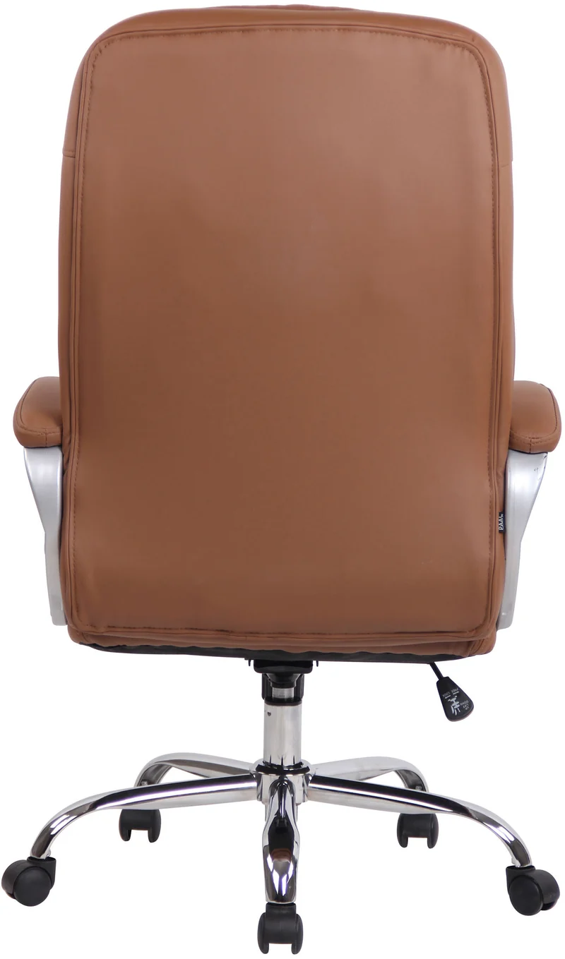 Fauteuil de bureau sur roulettes mécanisme de bascule intégré charge maximale 235 kg en similicuir marron clair cadre métal 10_0006958