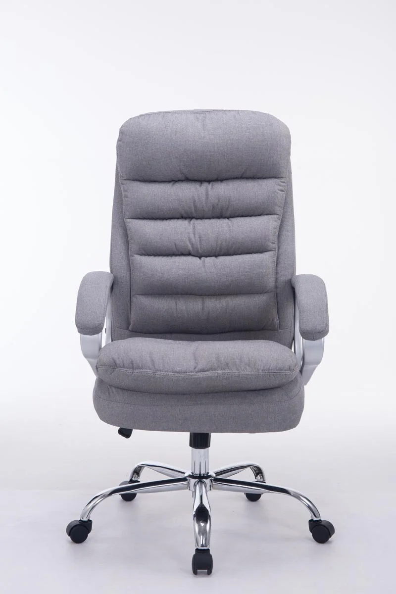 Fauteuil de bureau ergonomique et confortable jusqu'à 235 kg en tissu gris et métal chromé 10_0002404
