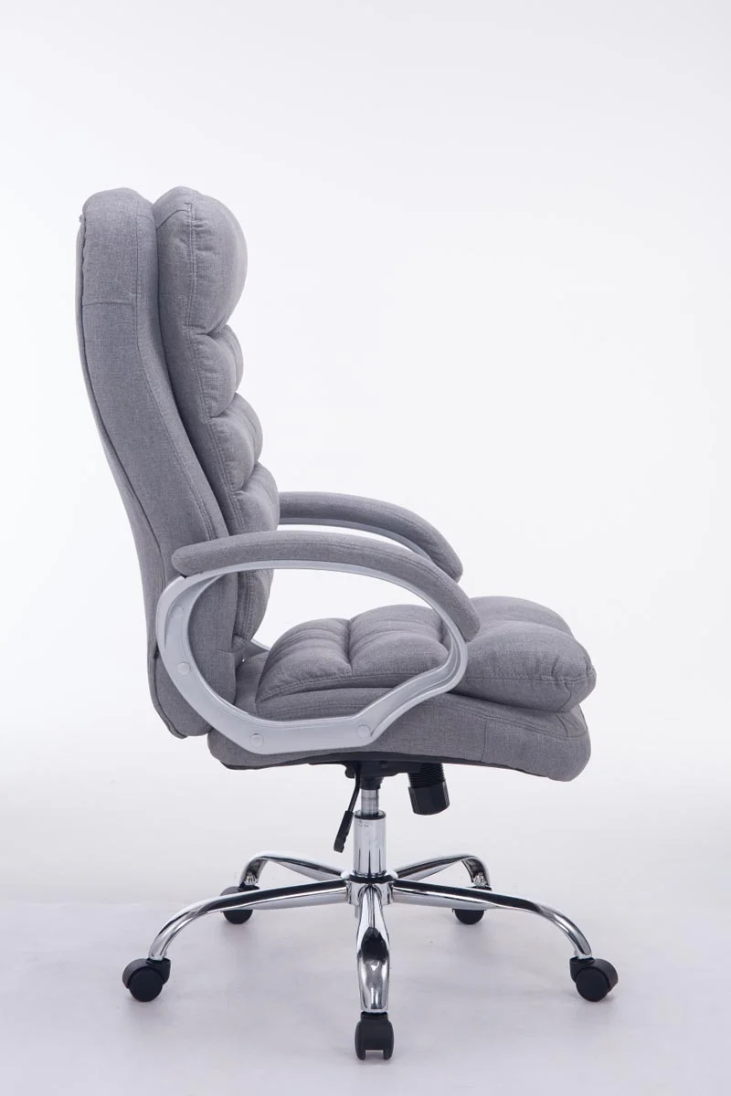 Fauteuil de bureau ergonomique et confortable jusqu'à 235 kg en tissu gris et métal chromé 10_0002404
