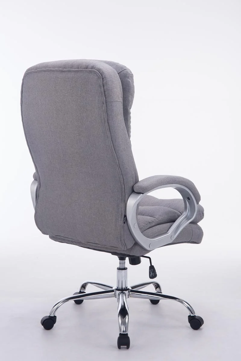 Fauteuil de bureau ergonomique et confortable jusqu'à 235 kg en tissu gris et métal chromé 10_0002404