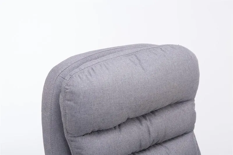 Fauteuil de bureau ergonomique et confortable jusqu'à 235 kg en tissu gris et métal chromé 10_0002404