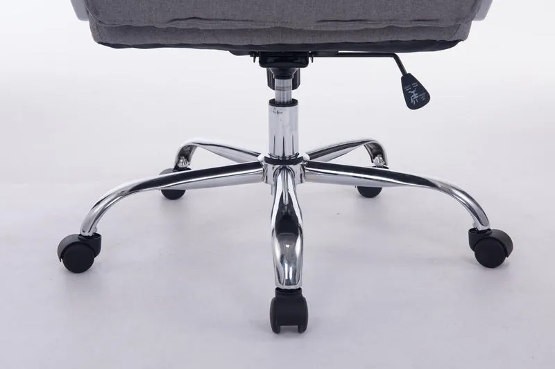 Fauteuil de bureau ergonomique et confortable jusqu'à 235 kg en tissu gris et métal chromé 10_0002404